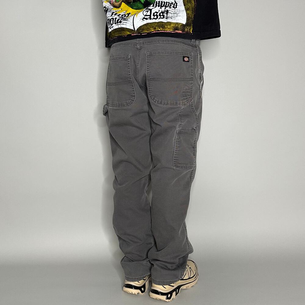 Vintage 90s Dickies Carpenter Pants 34x32 Flex Fit Dark Gray